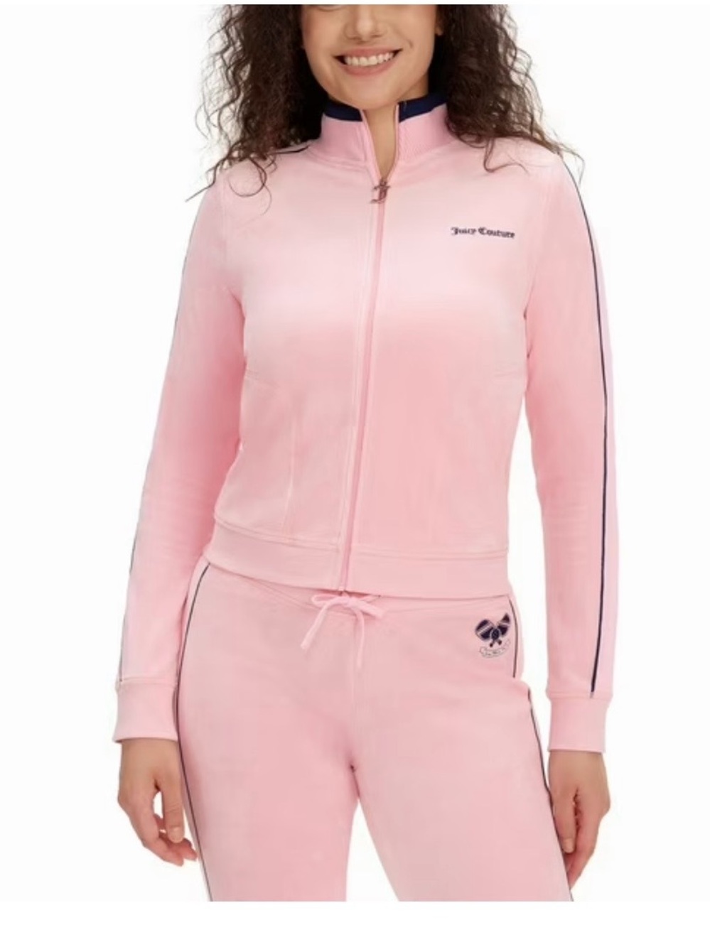 NWT Juicy Couture Pink ‘Juicy Anyone?’cotton velour zip ip jacket &pant set. - Picture 5 of 7